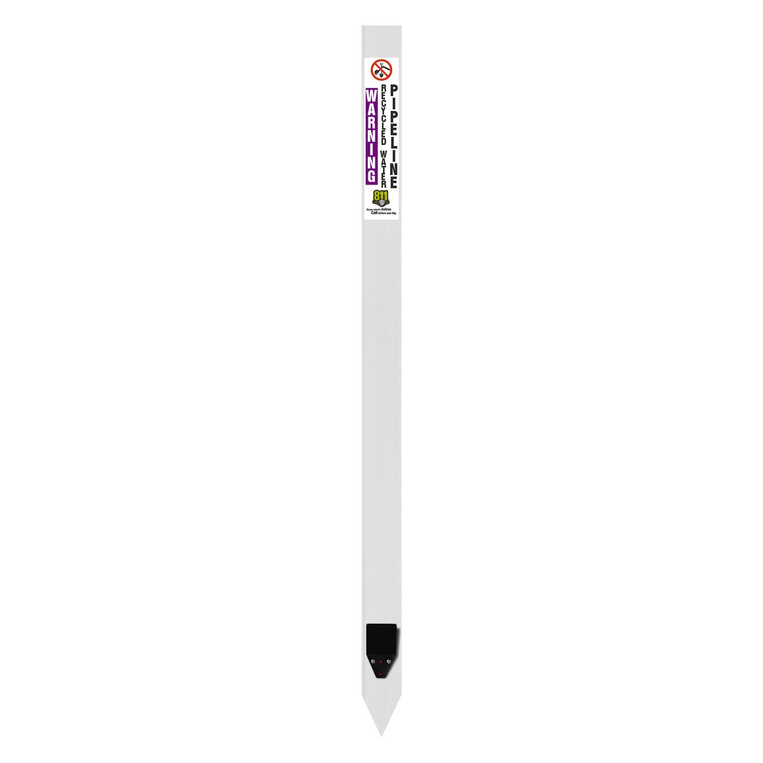 White Caution Water Valve Utility Flat Marker